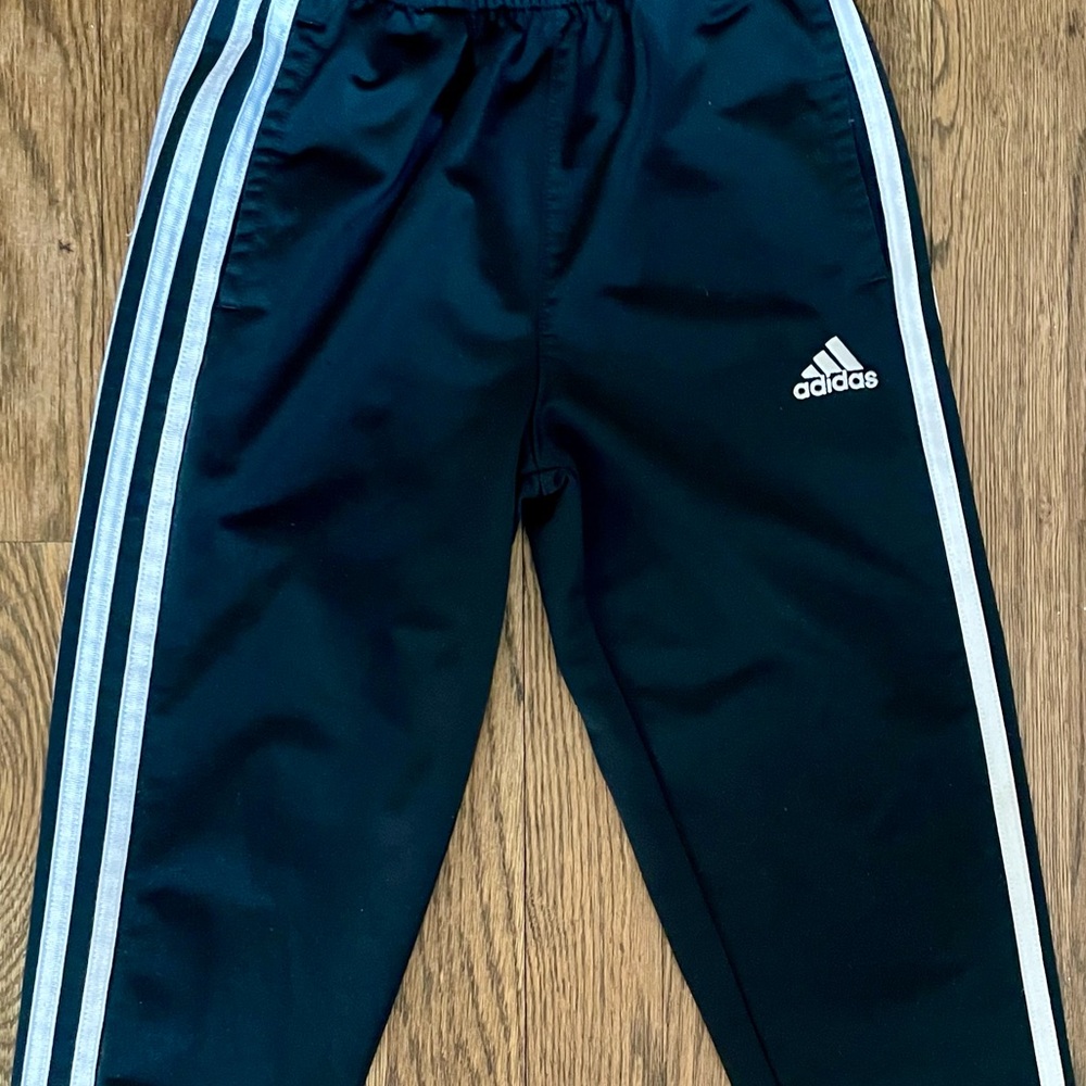 Adidas Track Pants Joggers Sweats - Black White Stripes - Size 6